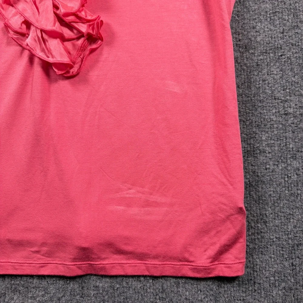 Lauren Ralph Lauren Sleeveless Top Womens XL Coral Pink Ruffle V-Neck READ